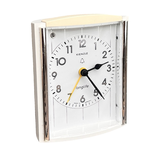 zegary Budzik, kwarcowy zegar vintage KIENZLE Longlife, Niemcy, lata 80.