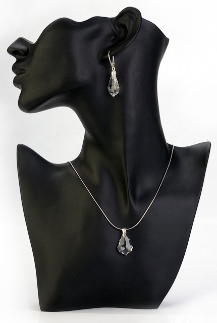 Komplet kryształ Swarovski barok w srebrze mellody
