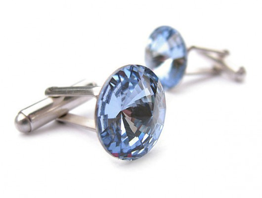  Spinki do mankietów kryształ Swarovski Light Sapphire Marisella