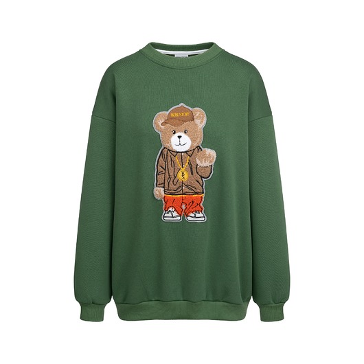 bluza bez kaptura damska Bluza oversize Snoop Teddy dla mamy i taty