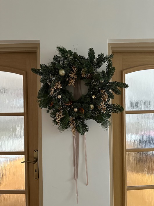 wianki bożonarodzeniowe Duży świąteczny naturalny wianek