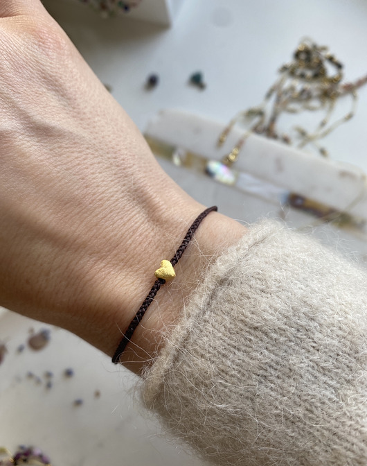 bransoletki na sznurku Minimalistyczna bransoletka - Love