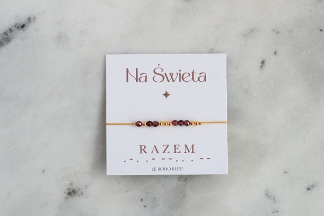 bransoletki na sznurku Na Święta RAZEM w alfabecie Morse'a