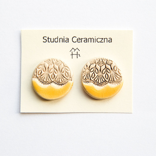 kolczyki ceramiczne Kolczyki ceramiczne  z wzorem 14mm