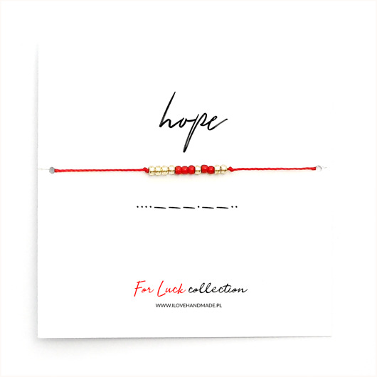  Bransoletka koralikowa For Luck HOPE (srebrna) Ilovehandmade