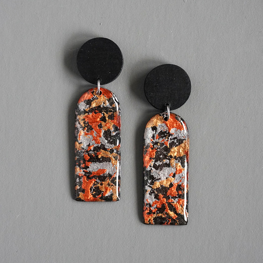 kolczyki - inne Abstrakcyjne kolczyki z masy papierowej