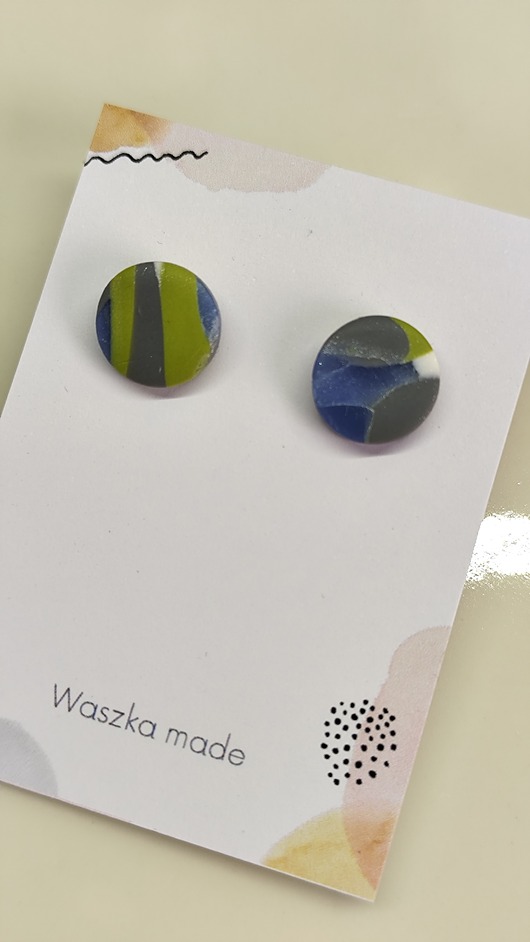 kolczyki z masy plastycznej Kolczyki sztyfty wiosenne I