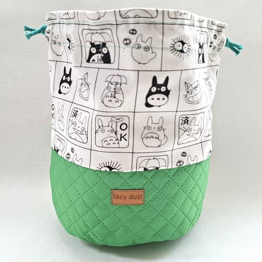 kosmetyczki Kosmetyczka worek duży " mój przyjaciel Totoro" zielony
