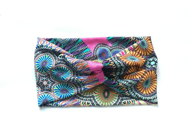 opaska damska turbanowa szeroka boho ruda klara