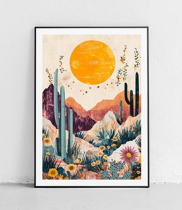 plakaty Plakat Kaktusowy zachód słońca