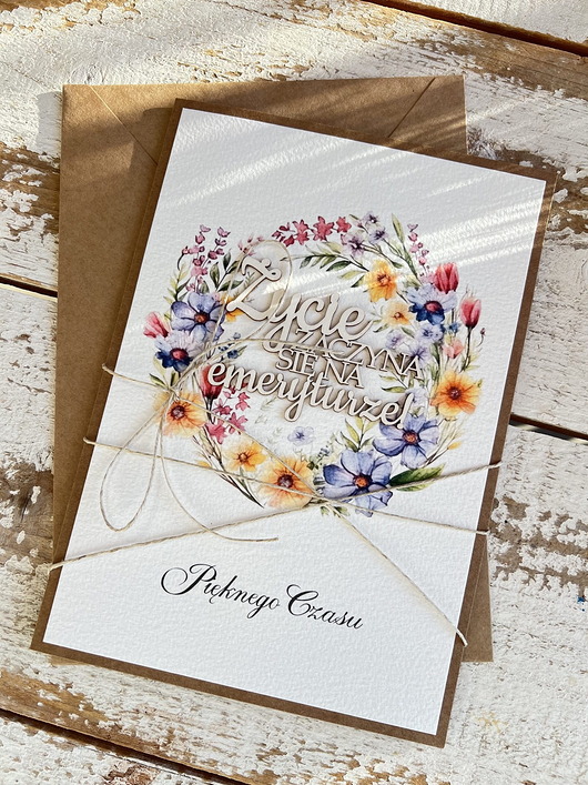 kartki scrapbooking Kartka ręcznie robiona z okazji przejścia na emeryturę, emerytura A5