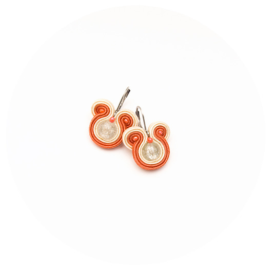 Kolczyki soutache mini pomarańcza maanuela