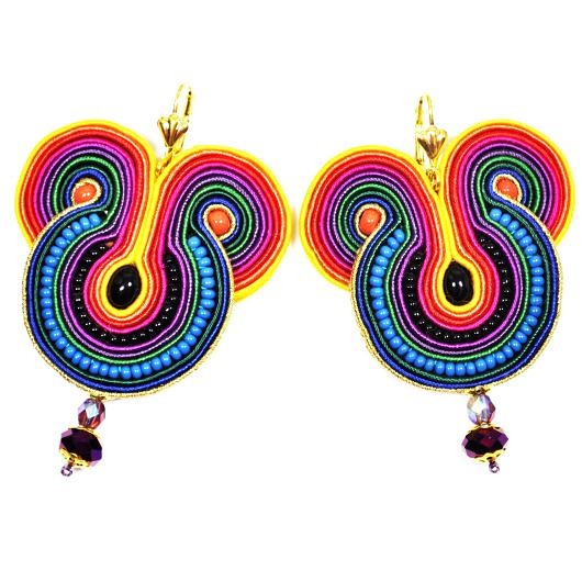 kolczyki soutache Sutaszowe kolczyki RAINBOW