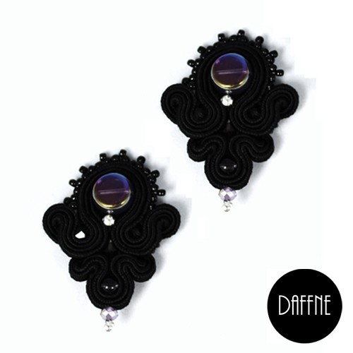 Kolczyki Violet in Black LOVINA PRINTS