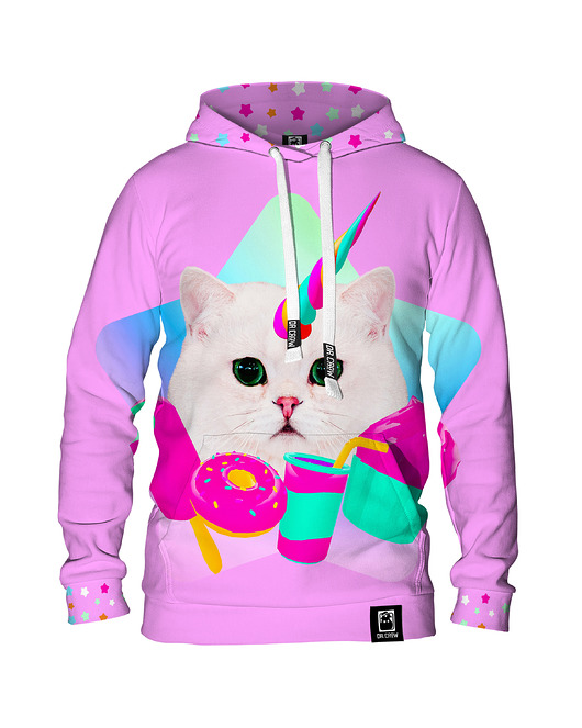 bluza z kapturem damska Damska Bluza z kapturem DR.CROW Collage Art