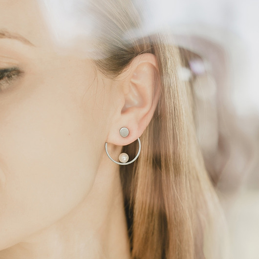 Adriana Just kolczyki z podkładkami srebrne Marta jewelry
