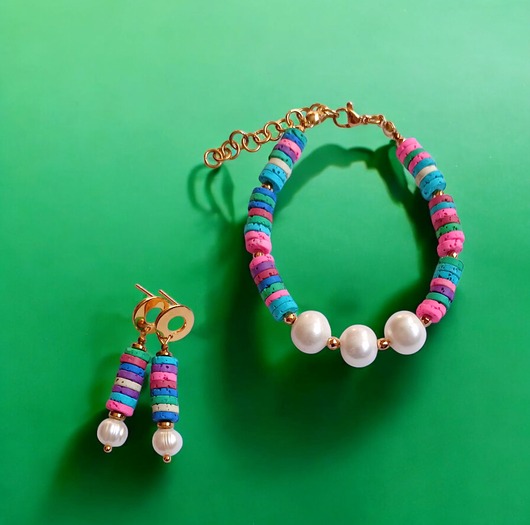 komplet biżuterii RAZEM TANIEJ! bransoletka i kolczyki SUMMER collection