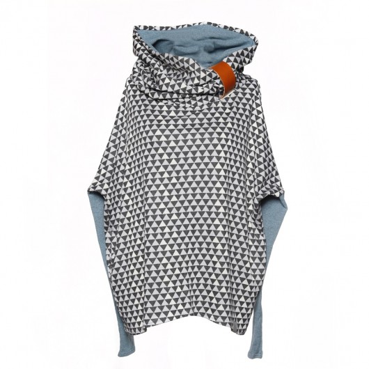 bluza z kapturem damska Nubee - Bluza QOM#01 - Komin prosty