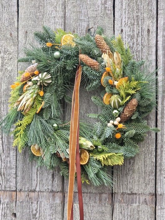 wianki bożonarodzeniowe Naturalny wianek 40 cm CYTRUSEK