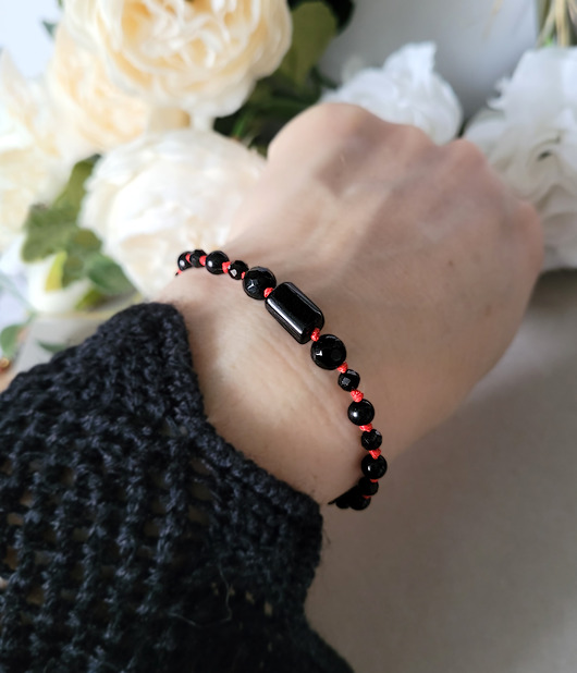 bransoletki z kamieni naturalnych Potrójna OCHRONA z Turmalinem