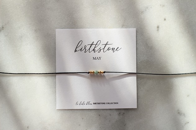 bransoletki na sznurku MAJ - MAY Birthstone Bracelet - Bransoletka z kamieniem miesiąca