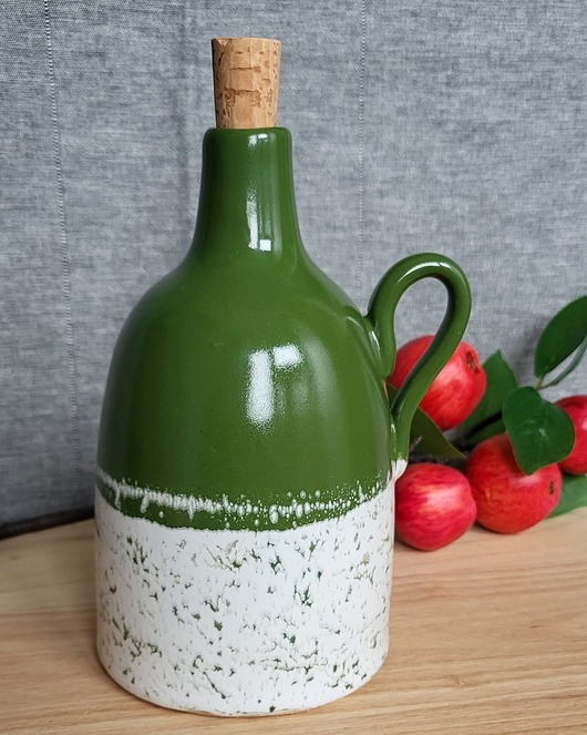 butelki wielorazowe Ceramiczne butelki na oliwę. Handmade Tu 500 ml