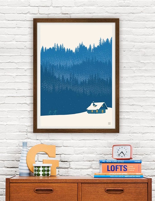 plakaty Zima - vintage plakat 