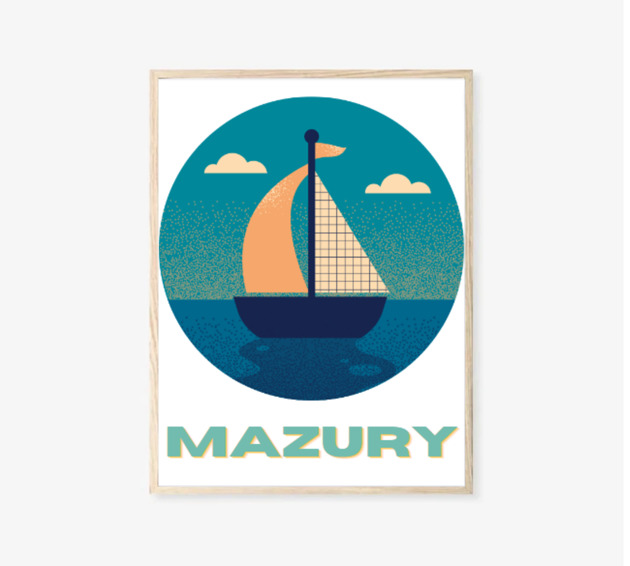 grafiki i ilustracje PLAKAT Mazury, Polska, natura, Jezioro