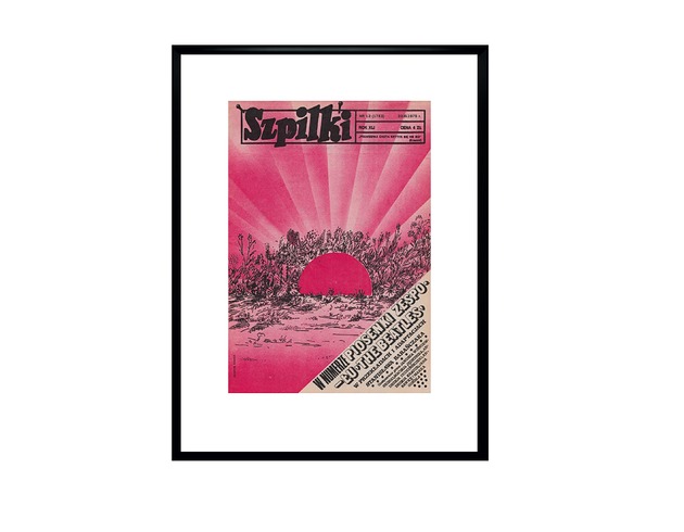 grafiki i ilustracje Oprawiona okładka czasopisma SZPILKI z 1975 r, aut. Henryk Bzdok