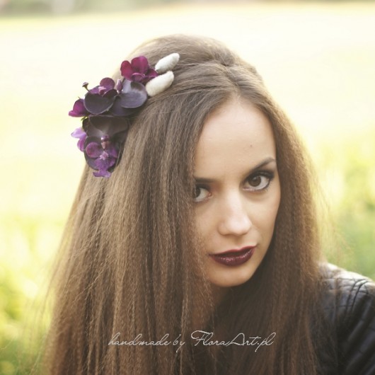 DARK VIOLET ozdoba na włosy FloraArt