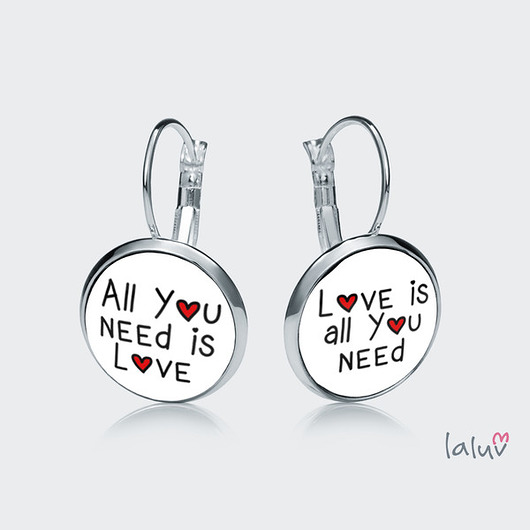 Kolczyki wiszące ALL YOU NEED IS LOVE laluv