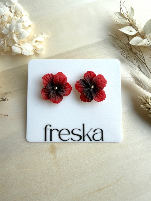 kolczyki z masy plastycznej Kolczyki Maki Flamenco