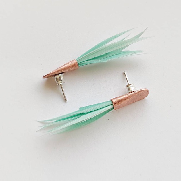 kolczyki z piórami PIÓRKO kolczyki
