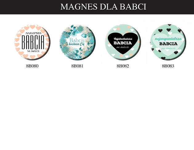magnesy Magnes dla Babci, na dzień Babci, WIELE WZORÓW