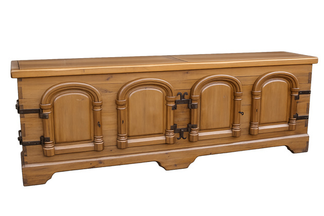 komody Dębowa komoda vintage z litego drewna 