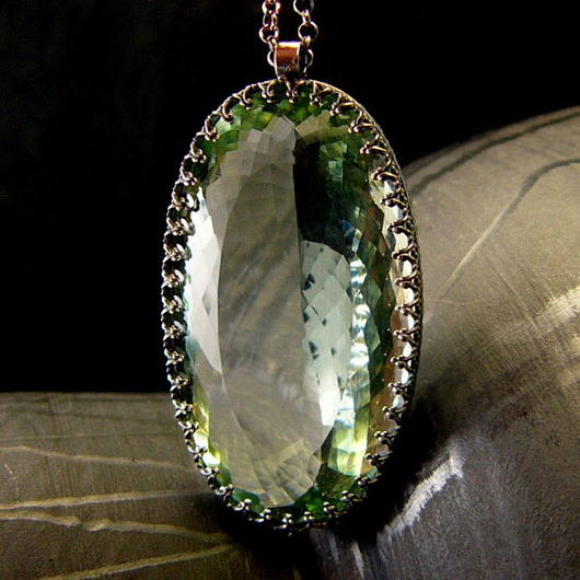 wisiory Naszyjnik Soft Mint - Zielony Ametyst Prasiolit