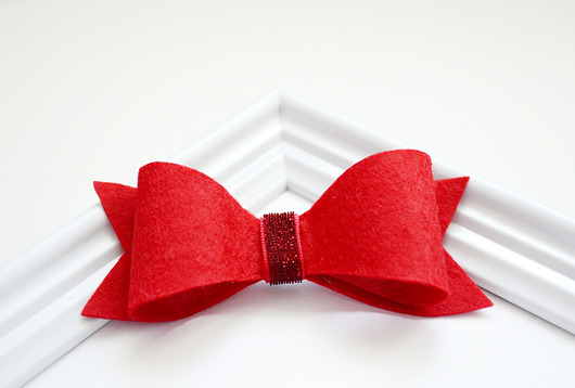 Spinka DUŻA kokarda czerwona FairyBows