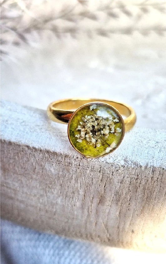 pierścionki elastyczne Pierścionek z kwiatami dzikiej marchwi