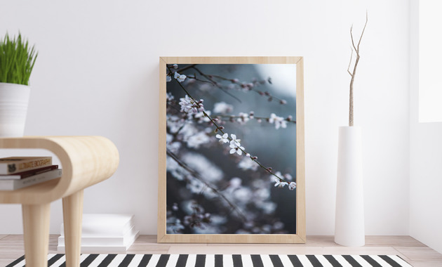 PLAKAT kwiaty gałązka drzewo black dot studio