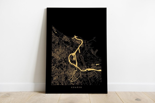 Plakat Tryptyk - Gdańsk / Gdynia / Sopot maps by P