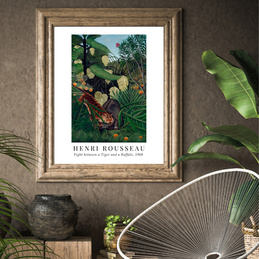 plakaty Plakat reprodukcja Henri Rousseau 'Fight between a Tiger and a Buffalo'