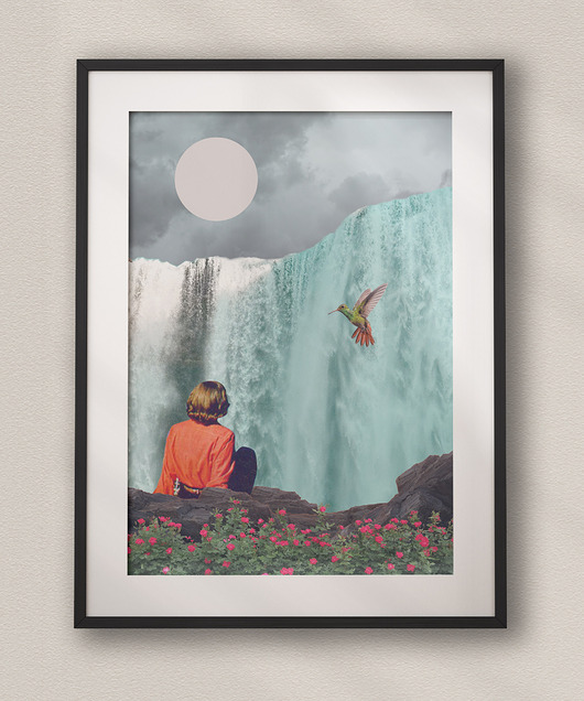 plakaty Plakat Wodospad - Kolaż Fine Art