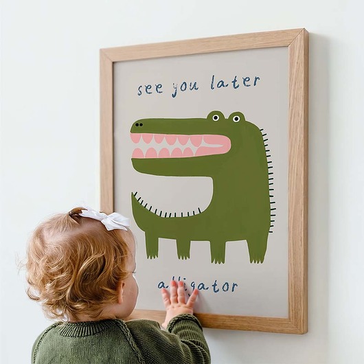 obrazy i plakaty do pokoju dziecięcego Plakat Aligator - Plakaty Na Ścianę Dla Dzieci