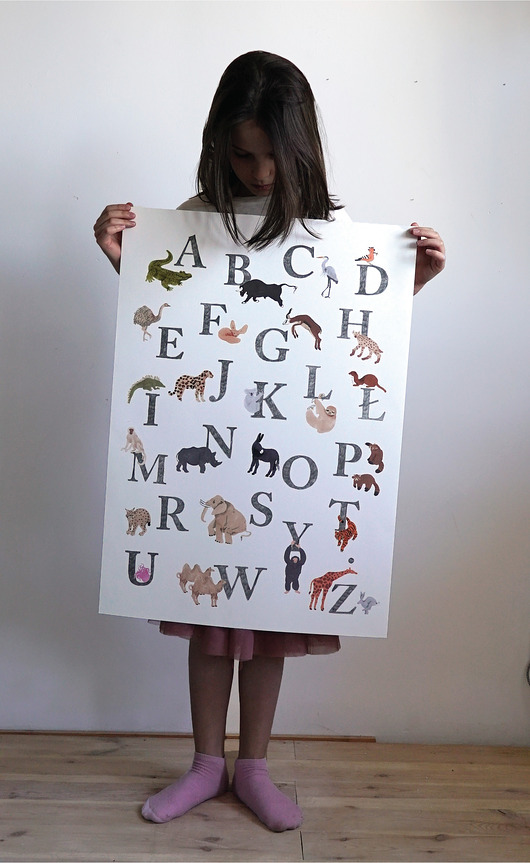 obrazy i plakaty do pokoju dziecięcego Plakat z polskim alfabetem do pokoju dziecka, różne rozmiary.