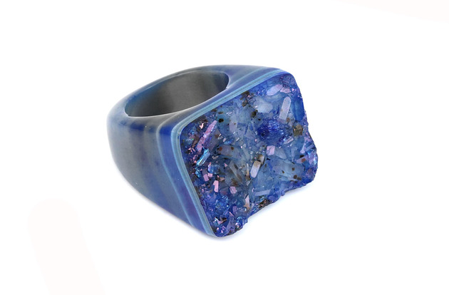 InspiRing  Agat Druza Szafirowa rozmiar 14 Brazi Druse Jewelry