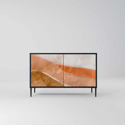 komody i szafki SANDHILLS SPLENDOUR Komoda 2-drzwiowa korpus Czarny Noga szpilka czarna