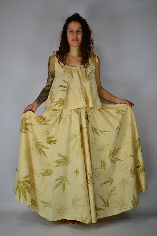 spódnice maxi Barwiona Roślinami Spódnica "Oddech Natury"