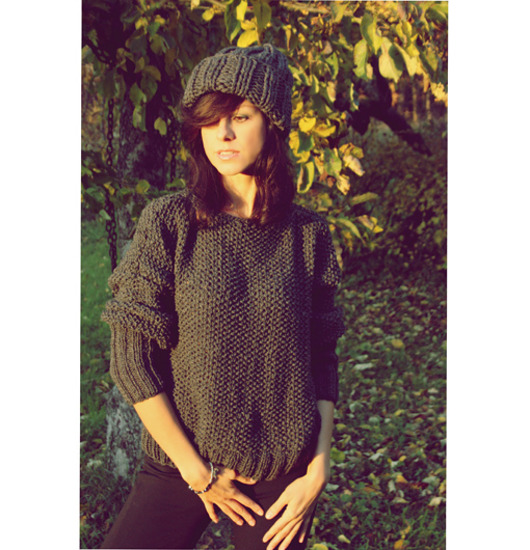 Szary sweter hand made Mademoiselle Patrini