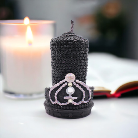 świeczniki i świece Czarna świeca intencyjna COFANIE z wosku pszczelego