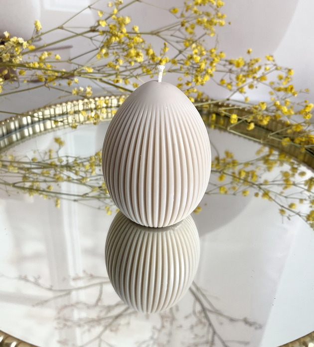 świeczniki i świece Świeca ekologiczna sojowa dekoracyjna jajko wielkanocne jasny brązowy